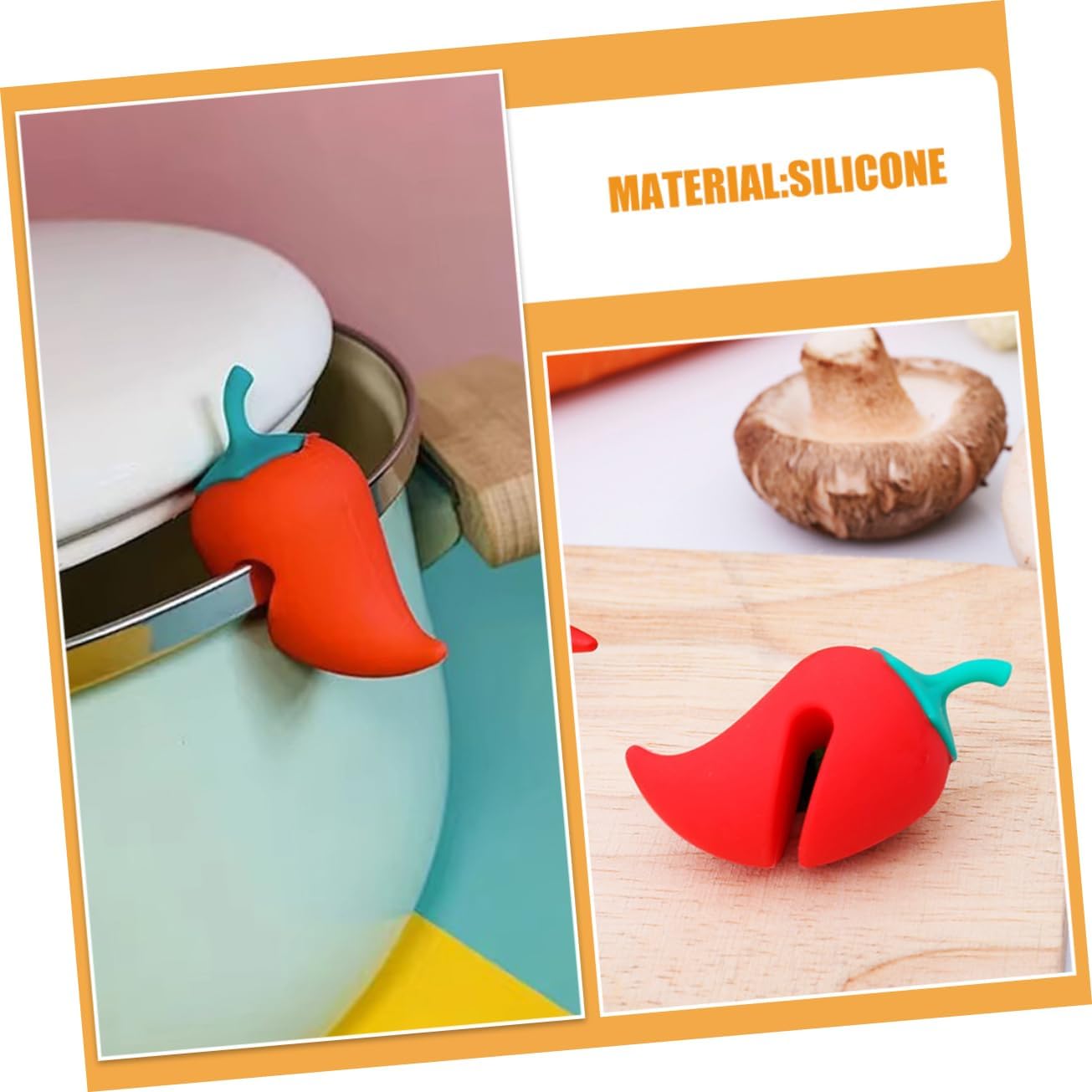 Cabilock 4pcs Silicone Spill Stopper Pot Lid Riser Clips Heat Resistant Lid Lifter for Cooking Pots Anti-Overflow Kitchen Gadget Suitable for Soup Chili and Steaming
