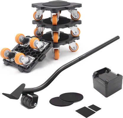 ONEON Furniture Mover with Wheels, 360° Rotation Wheels Furniture Dolly for Moving Heavy Furniture, Appliances, 660 LB Max Load Capacity with Auxiliary Lifter - Connect Dolly