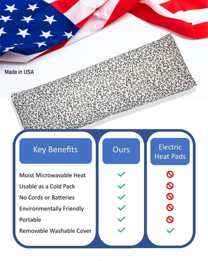 Microwavable Corn Filled Heating Pad and Cold Pack/Washable 100% Cotton Cover (Cross Hatch - Mint, 7.5in W x 11in L)
