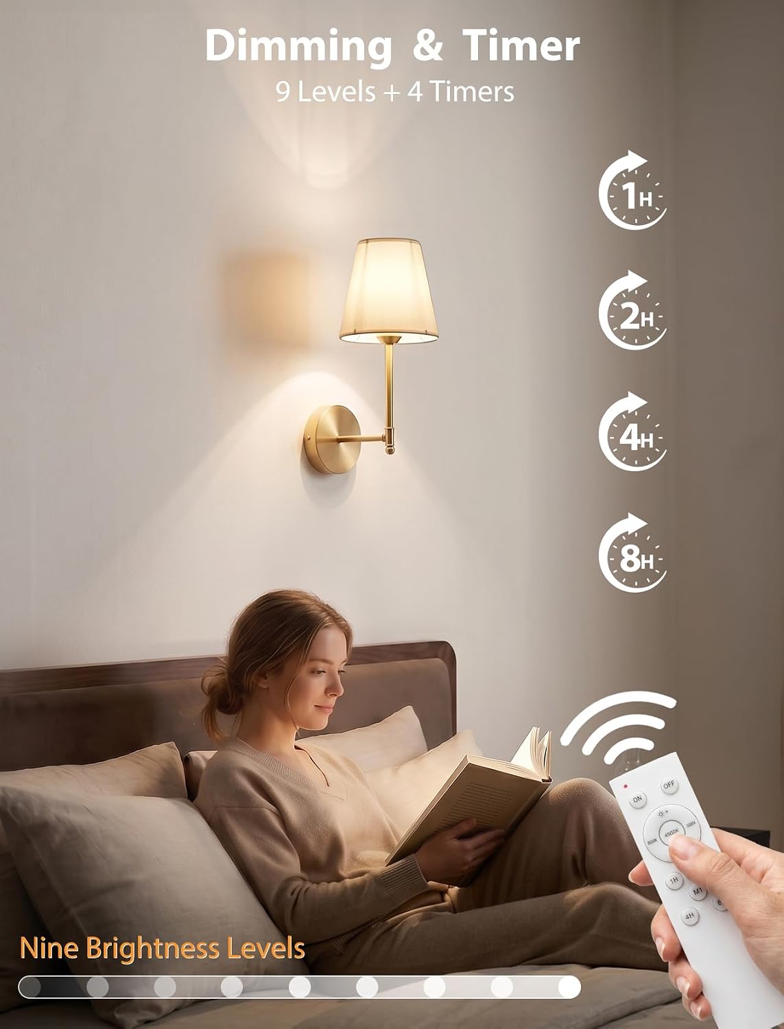 Wall Sconces Set of Two Rechargeable Cordless Wall Decor with Magnetic Bulb