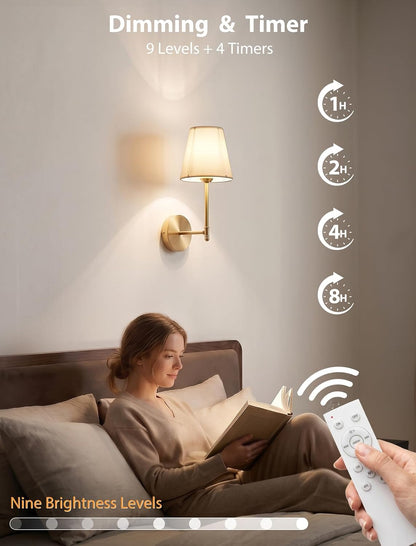 Wall Sconces Set of Two Rechargeable Cordless Wall Decor with Magnetic Bulb