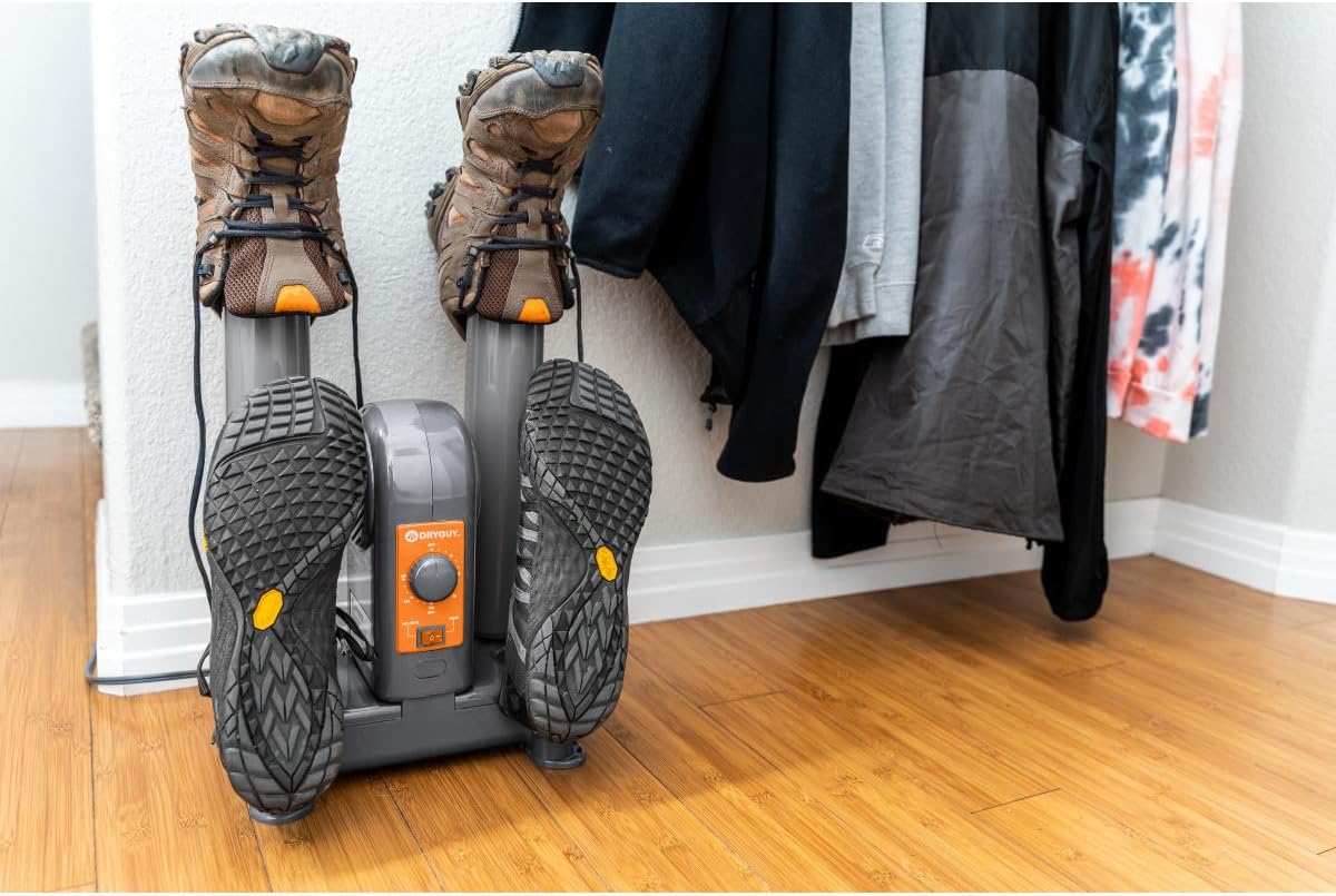 DryGuy Shoe, Boot, Garment & Gear Electric Dryer, Quick Drying for Ski, Work, Sports Equipment – Energy Efficient, Odor Eliminating Design, Home or Garage Use,4 Port, Heat + Fan (Dry time: 1-3hrs)