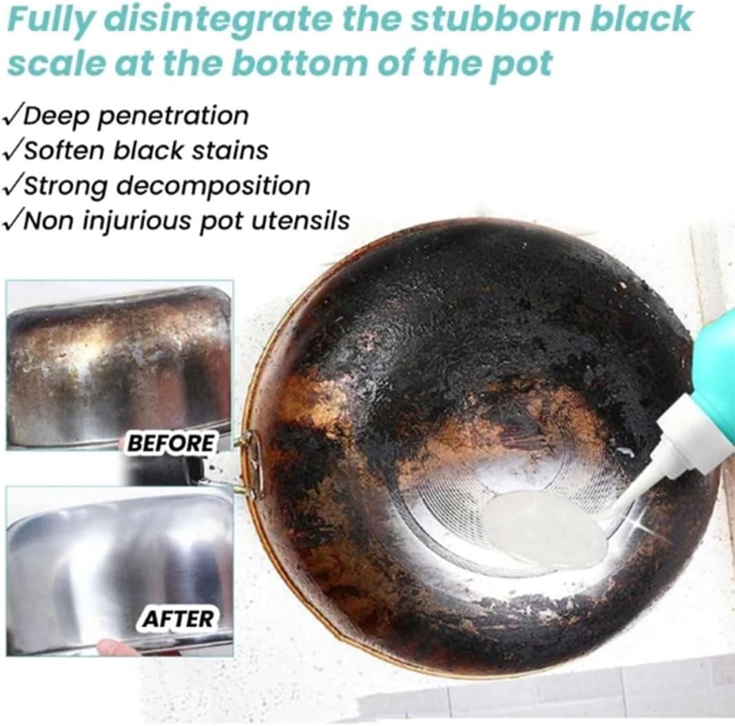 Magic Gel Cleaner for Pots and Pans, Professional Gel Cleaner for Pot Bottom, Black Pot Bottom Cleaning Gel, Bottom of the Pot Black Scale Cleaner, Gel Cleaner for Cookware Bottom (2Pcs)