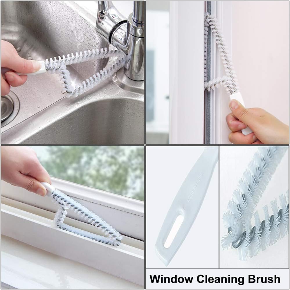 5Pcs Crevice Cleaning Brush Set, Hard Bristle Grout Brush for Window Track, Tile Lines, Sink Corners, Small Gaps, Bottles & Blinds