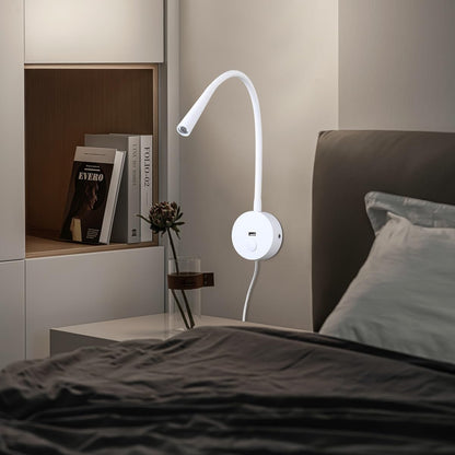 Wall Mounted Reading Lamp LED 3W Warm White 3000K Hardwired for Reading Matt Black(Black Hard-Wired 2PCS)