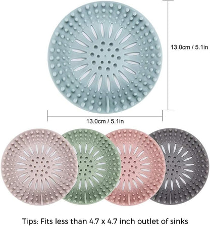 Gotega 5 Pack Sink Drain Strainer, Hair Catcher for Bathroom Tub Shower | Sink Hair Catcher Shower Drain Durable Silicone Hair Stopper Shower Drain Cover Hair Trap, Bathroom Sink Replacement