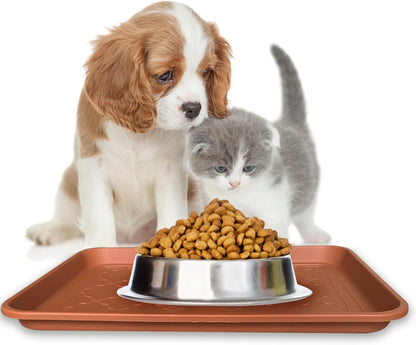 PetLike Boot Tray for Entryway Indoor, Pet Food Mat, 23 x 15.5 inch 2 Packs, Waterproof Rubber Shoe Tray for Indoor and Outdoor, Multi-Purpose Trays for Boots, Shoes, Pets, Garden