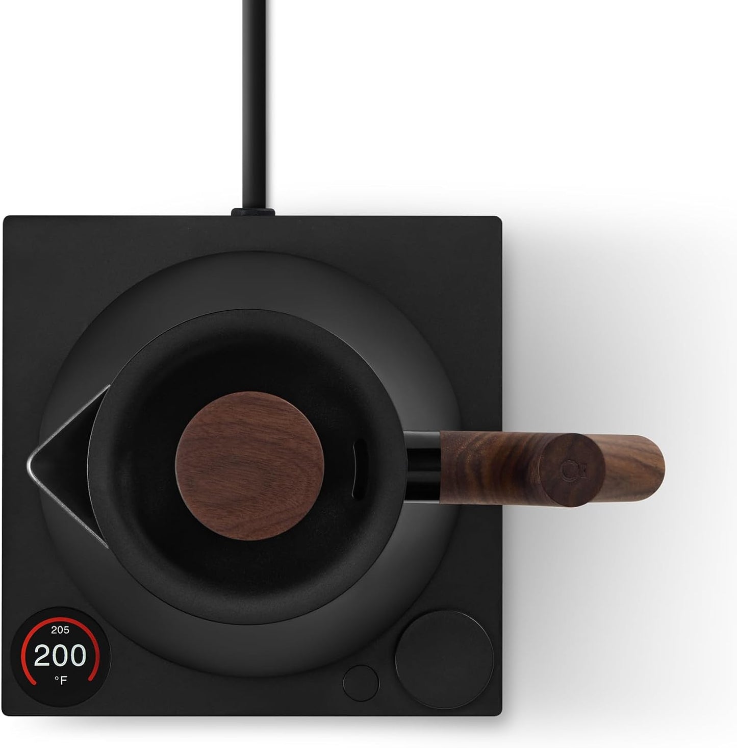 Fellow Corvo EKG Pro Electric Kettle for Tea & Coffee, 0.9 Liter | Precision Temp Control, Stainless Steel, Brew Timer, Smart Scheduling, Wide Spout, Quick Heating, Matte White, Maple Handle