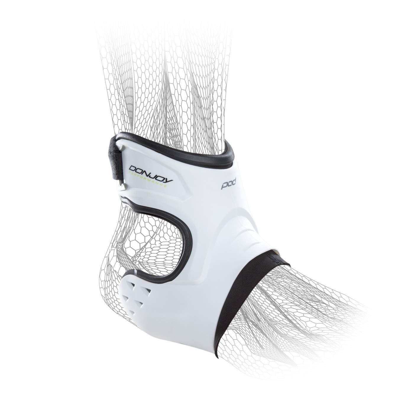 DonJoy Performance Pod Ankle Brace DP151AB05, Small Left (White) | Pod Protection-on-Demand, Low-Profile Molded Tpu Shell, 4 Oz Lightweight, Adjustable Underfoot Strap, Small Left White