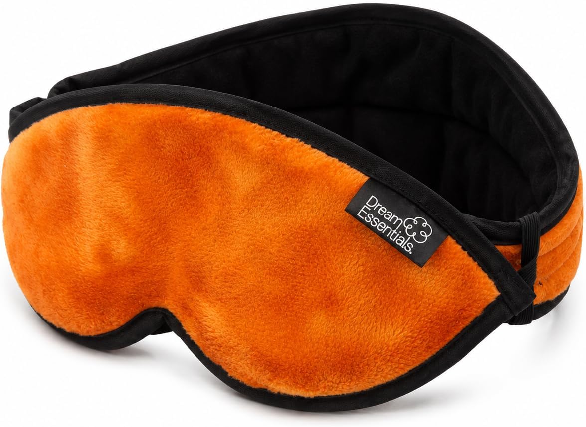Dream Essentials Utopia Blackout Sleep Mask with Wide Cradle Band, Adjustable Plush Eye Mask for Side Sleepers, Flexible Nose Bridge, Handmade in USA, Travel & Naps