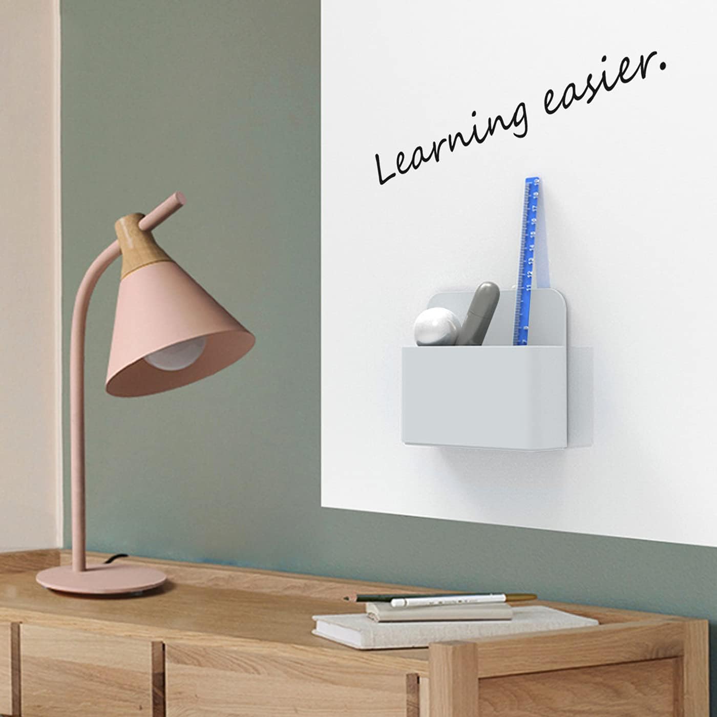 Magnetic Dry Erase Marker Holder - Multi-Surface Pen & Marker Holder for Fridge, Whiteboard, Locker - School, Office, Home - 1 Pack, Black
