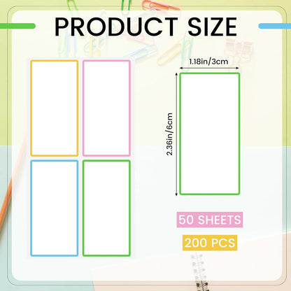 200 Pcs 2.4 X 1.2 Dry Erase Labels Stickers, Waterproof and Removable | Dry Erase Stickers, Reusable Labels for Storage Bins, Freezer, Kitchen, Classroom, Whiteboard, All Purpose Use
