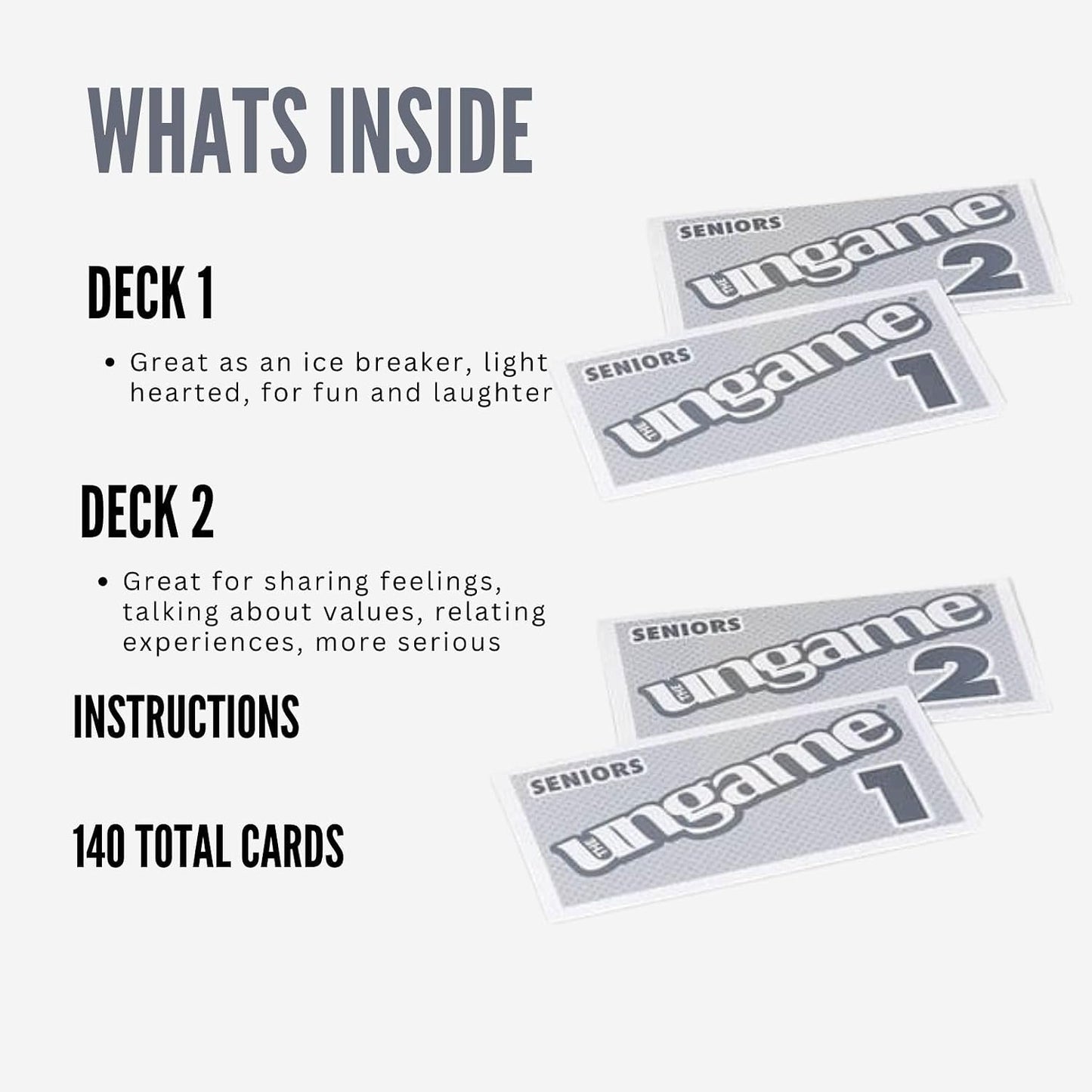 Pocket UNGAME - Seniors Edition - Non-Competitive Card Game for Seniors to Discuss, Share Values & self Express - Take a Walk Down Memory Lane - Age 55+