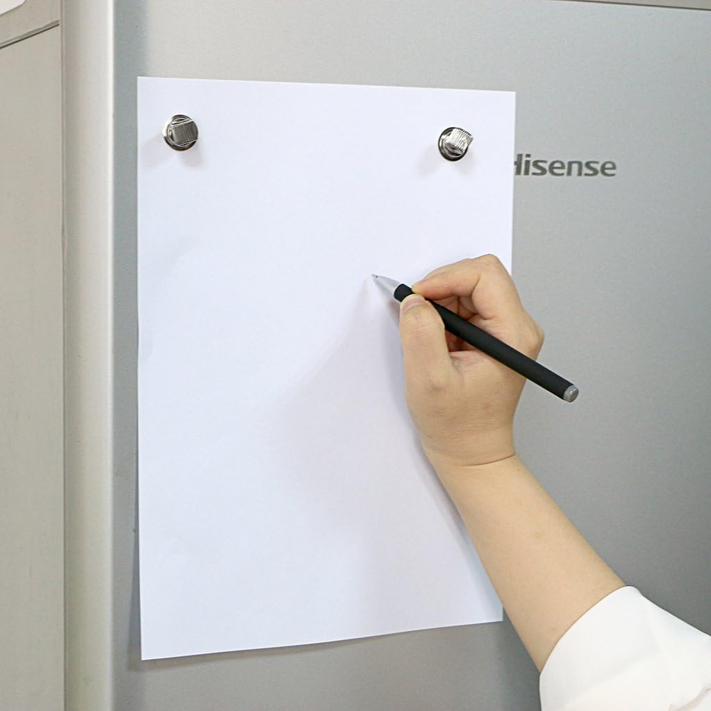 BTSKY Stainless Steel Magnetic Pen Holder Clips- Magnetic Pen Clip Holder Fit Any Size Pens Magnetic Push pins for Refrigerator Whiteboard Erase Board and Bulletion Board Map(4pcs)