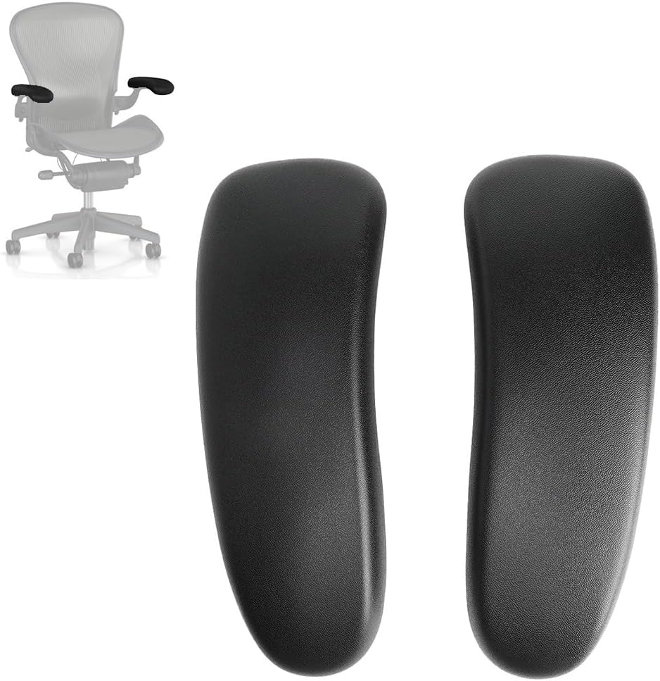 MingYi.office Vinyl Arm Pads Caps for Herman Miller Classic Aeron Chair Graphite Black