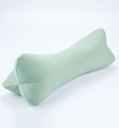 Cervical Buckwheat Neck Roll Pillow for Pain Relief, Firm Neck Support Bolster for Back Sleepers, Washable Cover, Ideal for Office Lunch Break, Blue 15 X 5 Inches