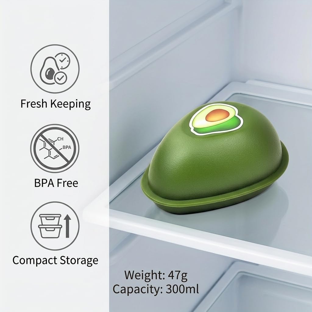 Avocado Saver Container, Avocado Keeper for Fridge, BPA Free PP Material with Transparent Lid, Reusable Hard Shell Avoca