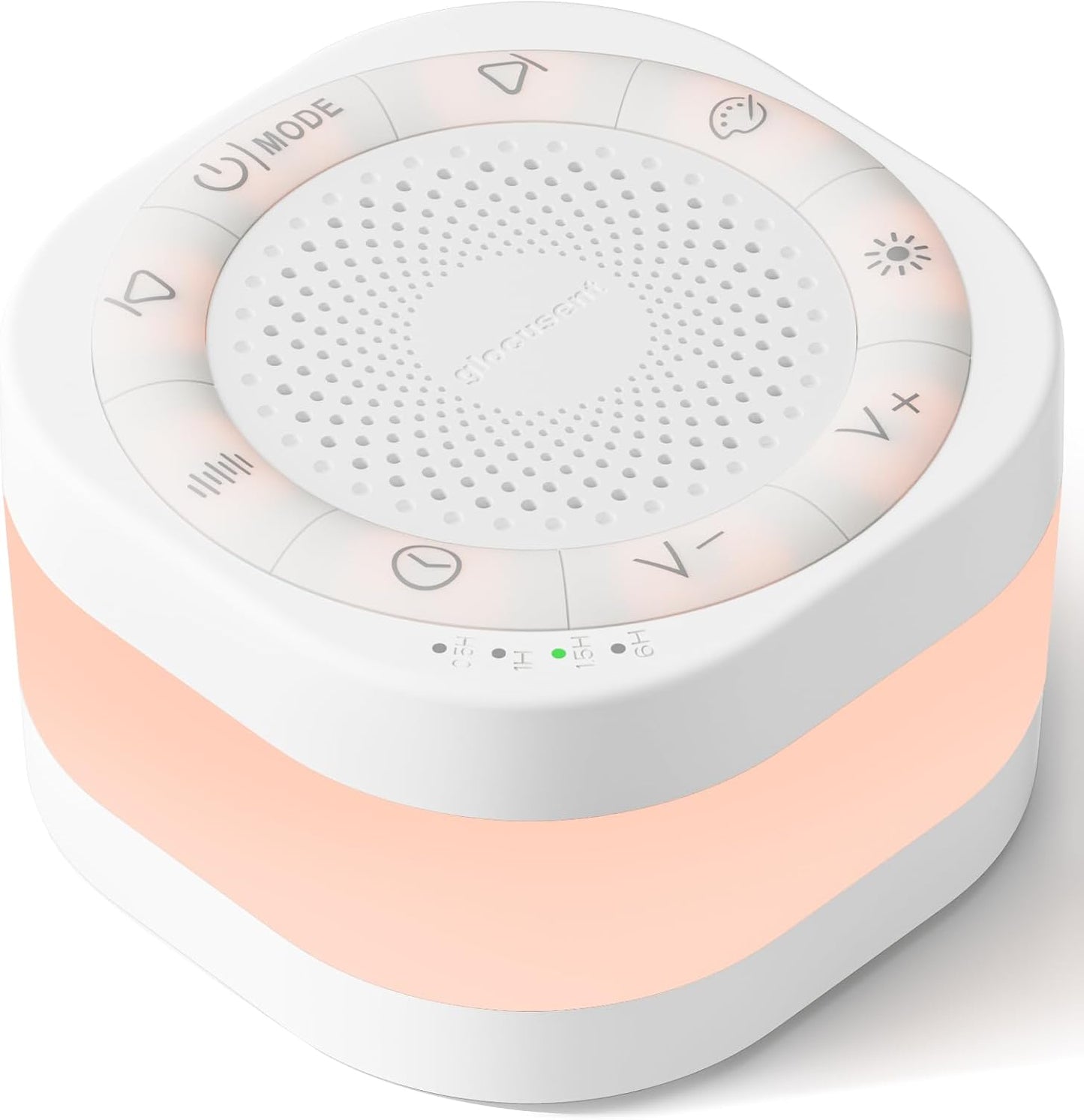 Glocusent White Noise Sound Machine with 44 Soothing Sounds 12 Colors Night Light Noise Machine for Baby Kids & Adults Sleep Machines, Sound Therapy for Home, Travel, Registry Gift