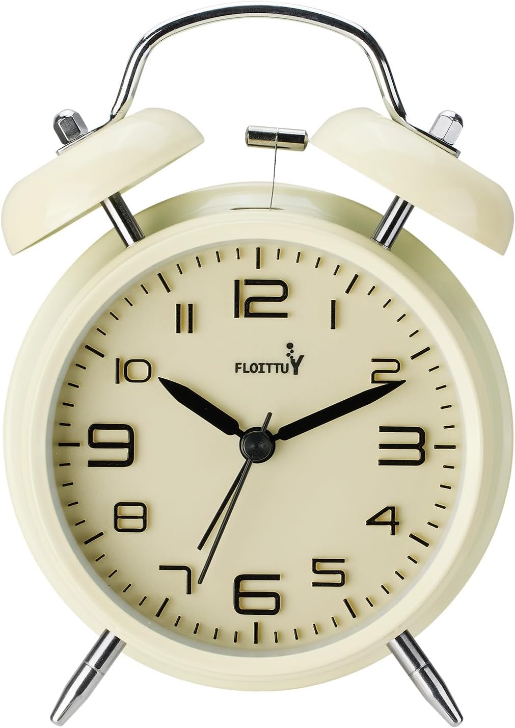 FLOITTUY Loud Alarm for Deep Sleepers 4'' Twin Bell Alarm Clock with Backlight for Bedroom and Home Decoration(Green)