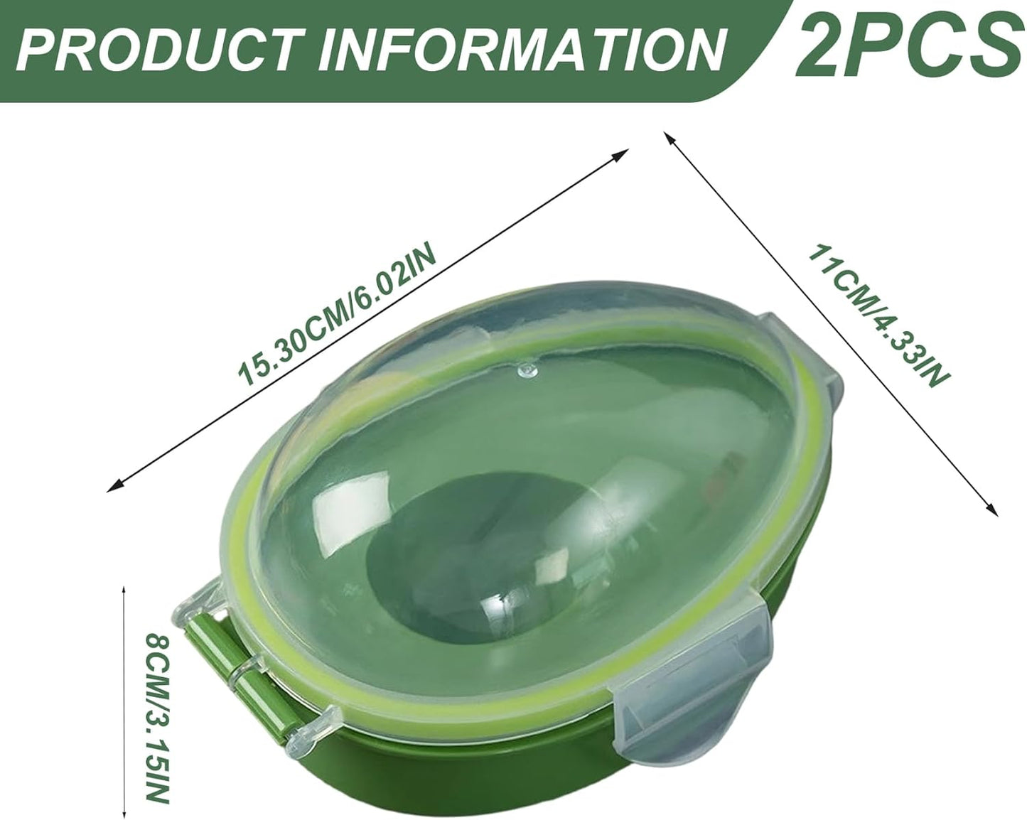 2Pcs Avocado Saver for Fridge, Reusable Avocado Container, Sealable & Visible Silicone Food Storage Containers for Kitchen Saver