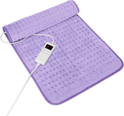 Heating Pad for Period Cramps, Heating Pad for Back/Neck/Shoulder Muscle Pain, 6 Heating&4 Timer Setting, Auto Shut Off, Dry/Moist Heat & Machine Washable, Gray Birthday Christmas Gifts for Women Mom