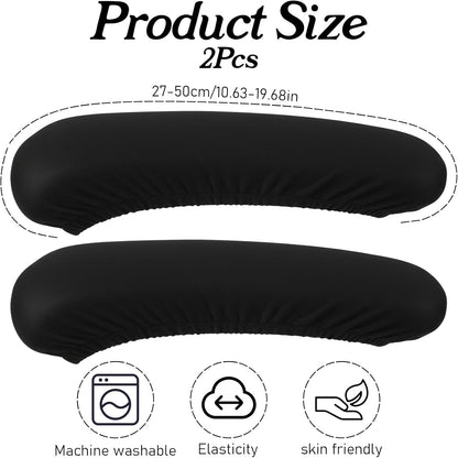 2-Pack Arm Rest Pads for Office Chairs,Black Computer Chair Arm Rest Pads,Stretchable & Removable Universal Arms Rests Covers for Office Chair, Gaming & Desk Chairs