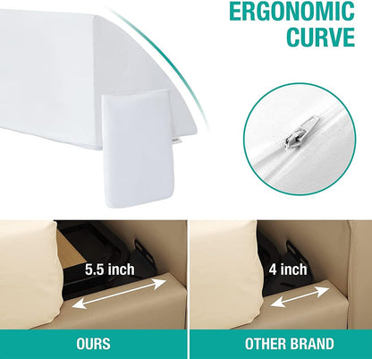 Vekkia 34" Extra-Long Wedge Pillow,7.5" Bed Wedge Pillow for Sleeping,White | Pillow Wedge Back Support for After Surgery, Idea for Acid Reflux,Snoring Relief,Removable Washable Cover&Double Side Pockets