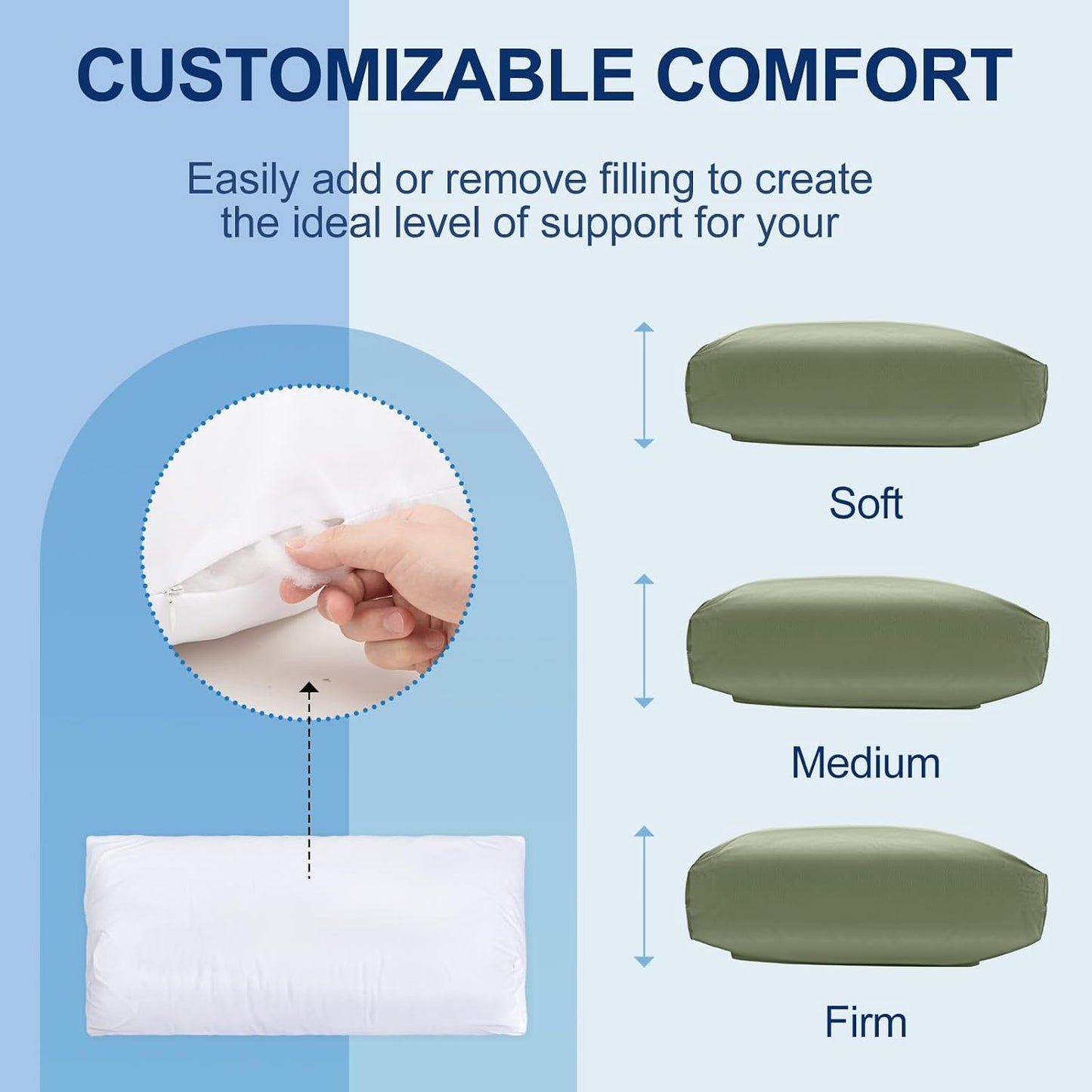 Recliner Pillow, Adjustable Neck & Head Support Pillow | Faux Leather, Weighted Non-Slip Flap, Adjustable Filling, Pain Relief & Relaxation, for Recliners, Sofas, Office Chairs