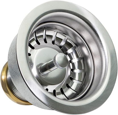 Highcraft 9754 Kitchen Sink (3-1/2 Inch) Stainless Steel Drain Assembly With Strainer Basket and Snaplock Stopper Long Extended Shank (3-3/4 Inch)