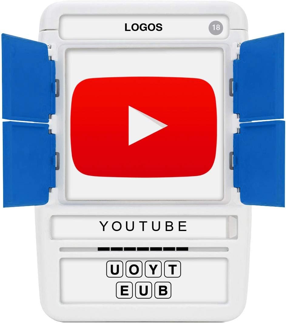 Logos Travel Game - Guess 100 Logos | Flash Cards with Slide Reveal Case | Card Game, Gift, Stocking Stuffer | Hours of Fun for Kids and Adults | Ages 6+