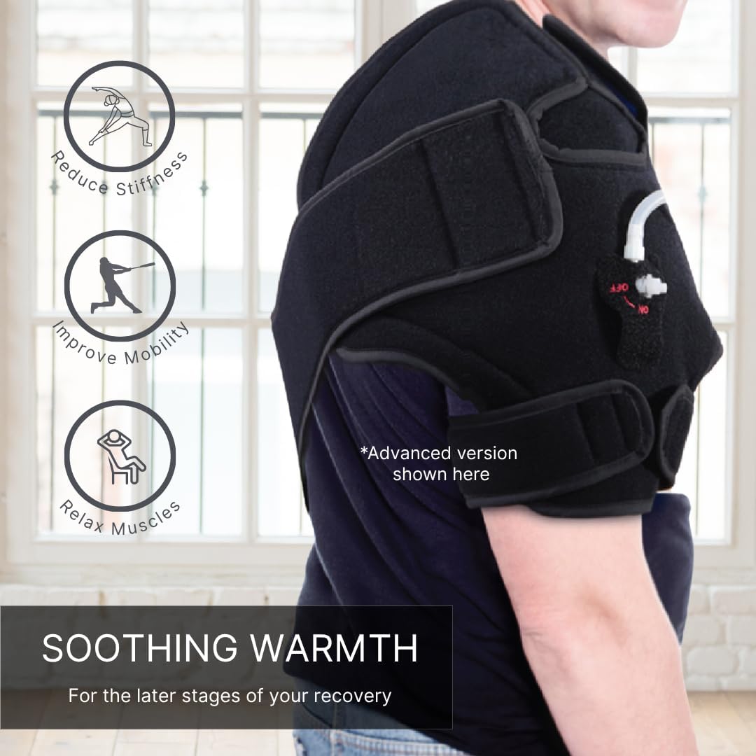NatraCure Hot or Cold Therapy Shoulder Ice Pack Wrap, Brace for Pain Relief - (Heating Pad for Rotator Cuff Injuries, Surgery, Gym, Baseball, Pitching) - 6032