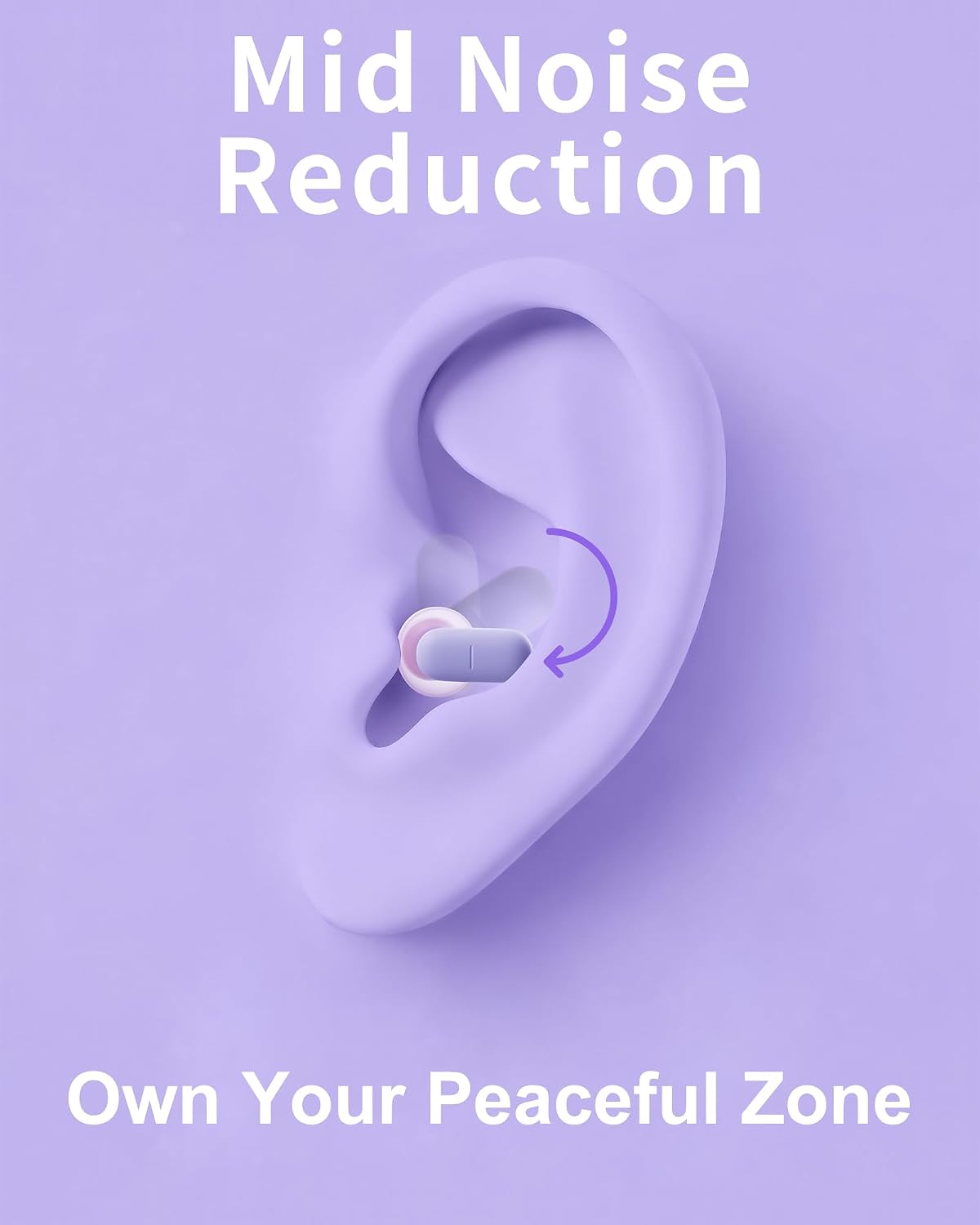 Ear Plugs for Sleeping Comfortable Mid Noise Cancelling Earplugs | All-night Wear without Ear Pain for Side Sleeper Patent Qufits Eartips 23dB Reusable Earplugs for Sleep, Travel - Black