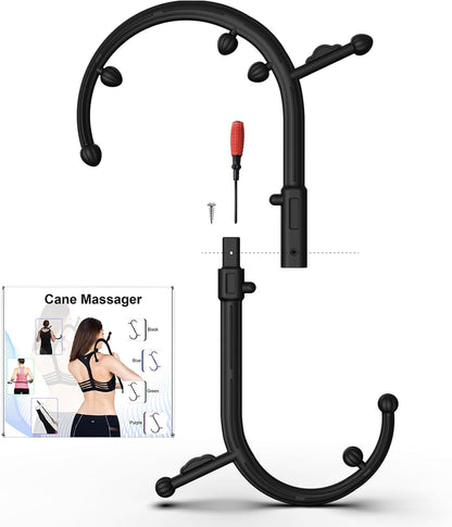AISZG Back and Neck Massager - Massage Trigger Point Cane,Birthday Gifts for Women Men Her Him Mom,Valentines Day Gifts for Her Him Boyfriend(Black)