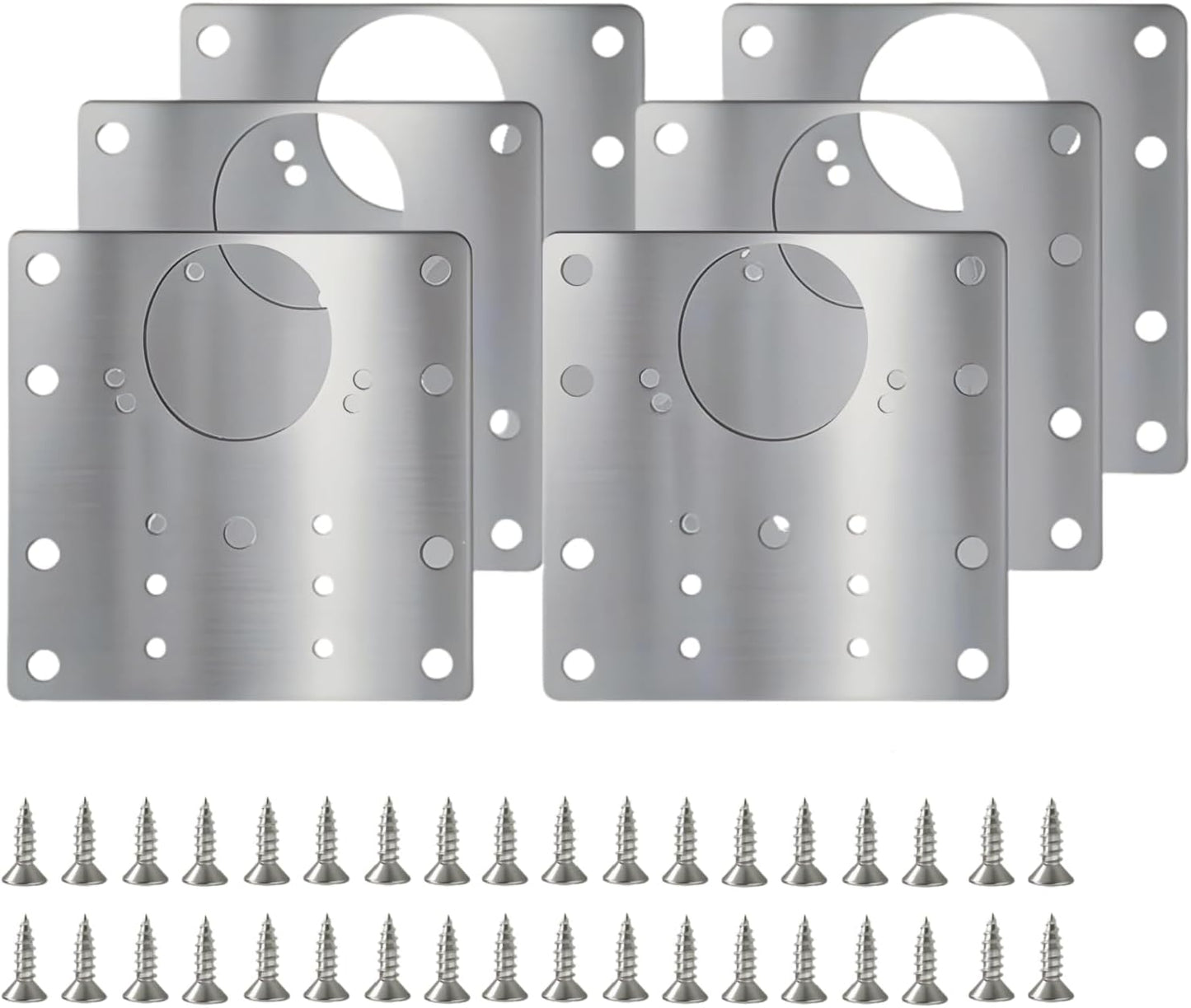 6PCS Upgraded Cabinet Hinge Repair Plate Kit FOGZUVR Fix Loose Cabinet Door | 100K Cycle Durability Door Hinge Mounting Plate Stainless Steel Rustproof Large for Cupboard Doors Easy Install with Screws
