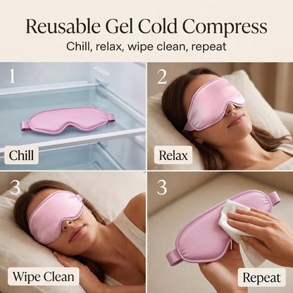 Cooling Eye Mask for Puffy Eyes: Fsa Eligible Items Hsa, Face Ice Eye Pack for Migraine After Surgery Relief - Reusable Cold Compress for Headaches Puffiness - Comfortable Weighted Fit Gel Sleep Mask