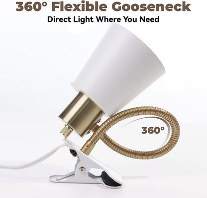 LALISU Desk lamp Eye-Caring Table Lamps, 360°Rotation Gooseneck Clip Lamp
