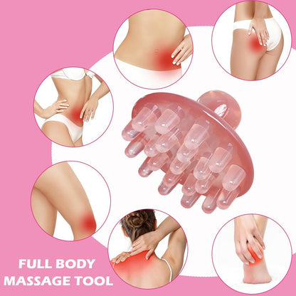 Lymphatic Massage Roller for Cellulite Remover Body Sculpting - Handheld Cellulite Massage Tool for Body Bloat Blood Circulation Lymphatic Drainage Pink