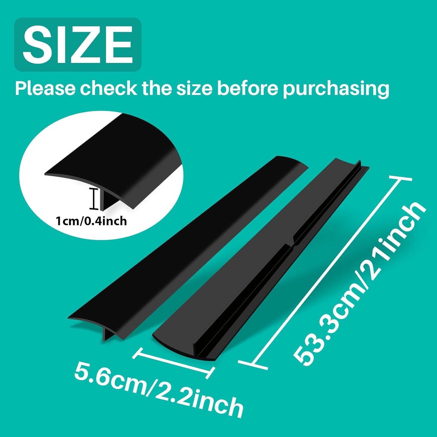 CARGEN 21 Inch Silicone Stove Counter Gap Cover Filler 2PK Black | Flexible kitchen silicone, easily cut to trim for shorter gaps, perfectly seals stove counter spaces, easy to clean