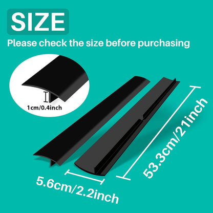 CARGEN 21 Inch Silicone Stove Counter Gap Cover Filler 2PK Black | Flexible kitchen silicone, easily cut to trim for shorter gaps, perfectly seals stove counter spaces, easy to clean