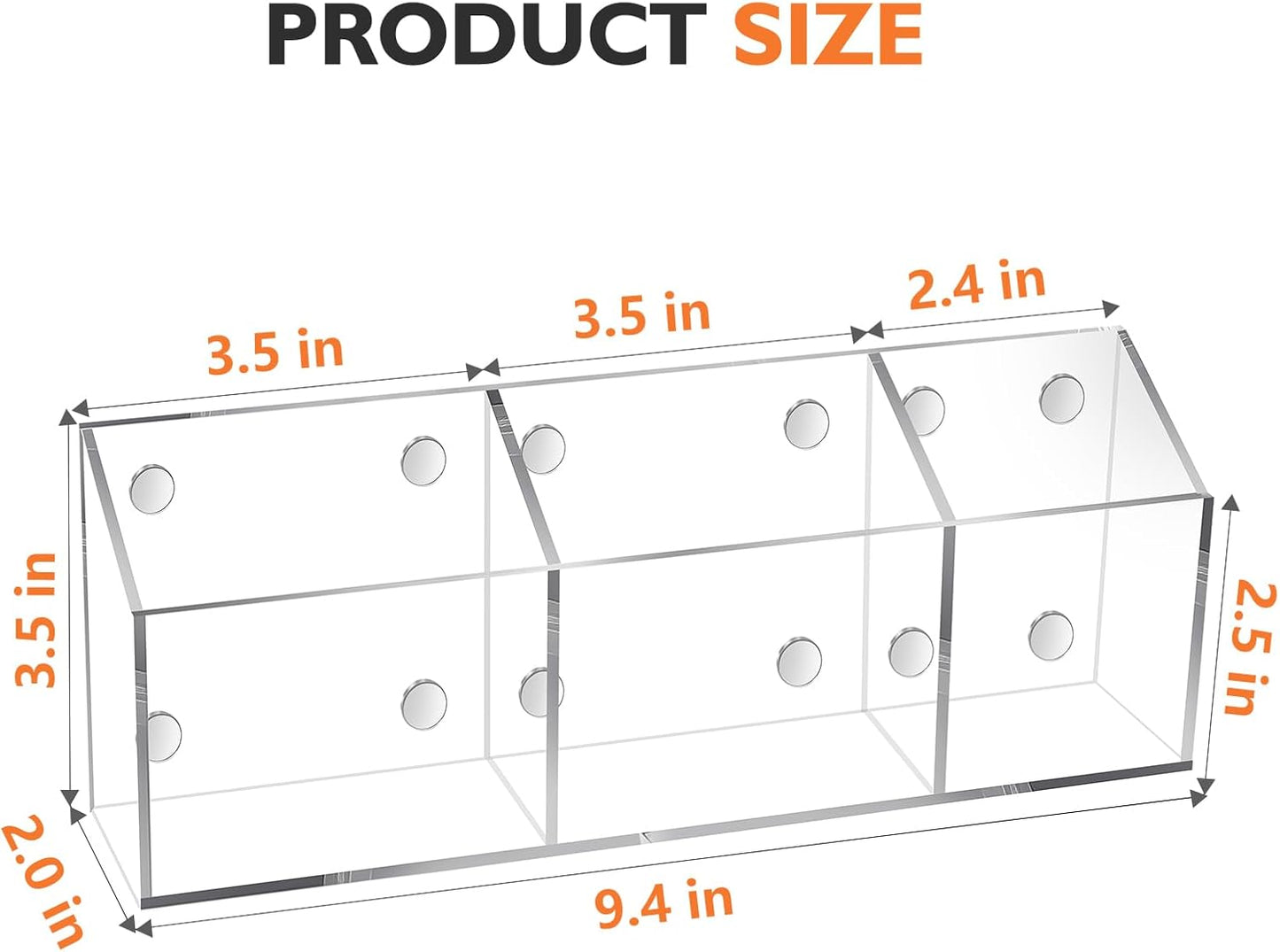Ameceres Magnetic Acrylic Pencil Holder Clear Pen Holder for Fridge Locker | Whiteboard Accessories, Dry Erase Holder, Marker Organizer, Locker Organizer, Desk Pen Holder, For Office Home Classroom