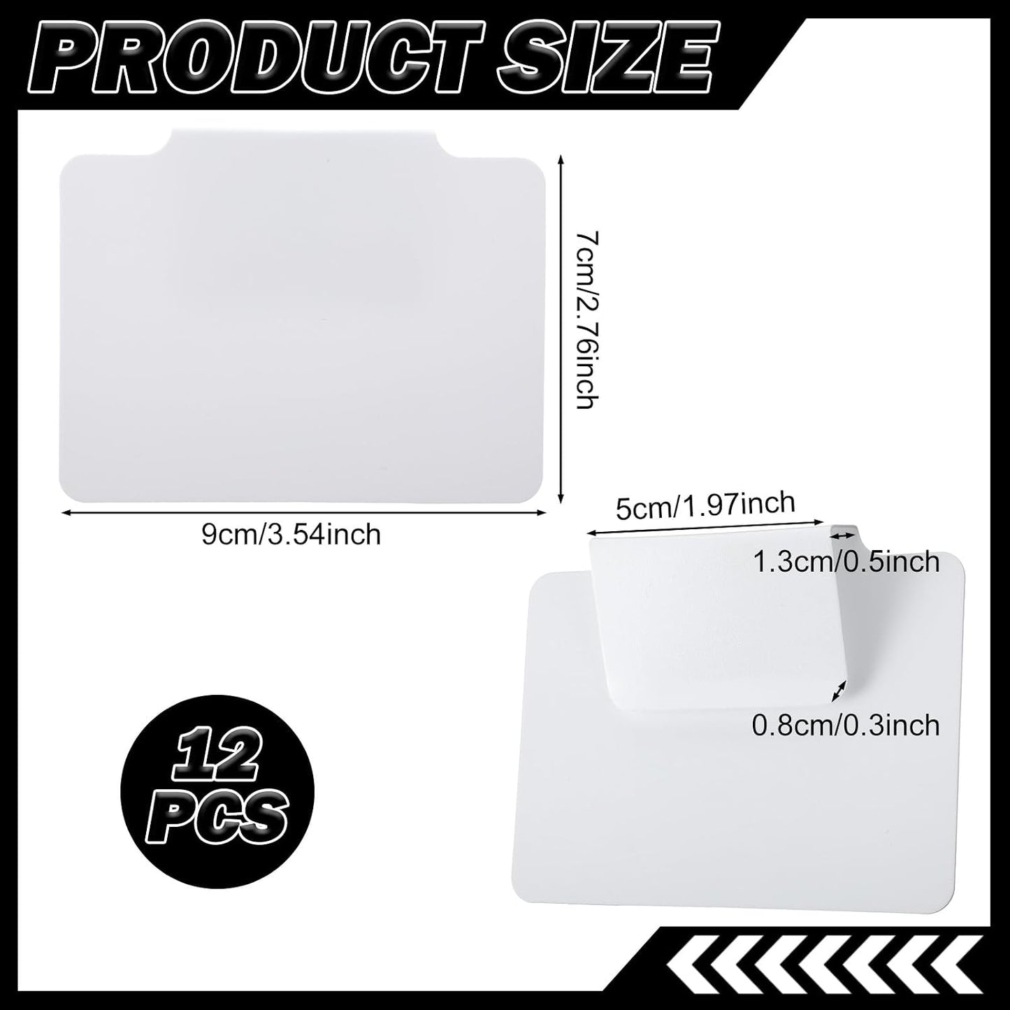 Tyqour 12 Pcs White Basket Labels, 3.5 X 2.7 in Basket Labels Clip On, Removable Erasable Reusable for Storage Bins Organizing Box Kitchen Linen Closet
