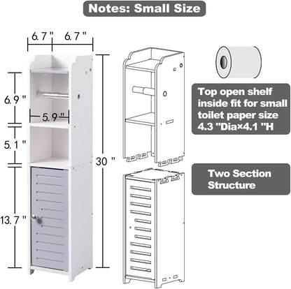 AOJEZOR Toilet Paper Holder Stand: Small Space Bathroom Storage for Renters