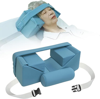 Neck Stabilizer Head Positioning Pillow for Bedridden Patients and Elderly – Adjustable Pillow for High-back Wheelchair and Hospital Bed, Support Medical Head Positioner (Upgraded with Neck Support)