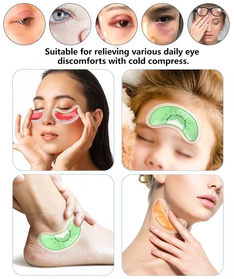 12PCS Reusable Gel Eye Ice Pack, Hot Cold Compress Eye Pads for Puffy Eyes, Dark Circles, Migraine Relief, Reusable Cold Therapy Eye Mask Patches