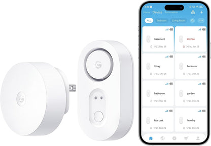 GoveeLife Upgraded Smart Water Leak Detector 1s with High Alarm, 4 Pack | 1804ft Ultra-Long Range, WiFi Water Sensor with SMS/Email/APP Push, 5Yr Battery Life,IP67, Suit for Home, Basement, Kitchen