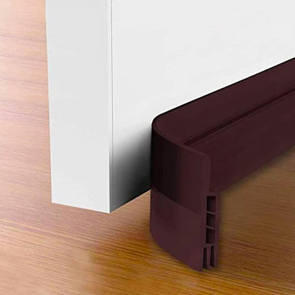 Under Door Draft Stopper - 39 Inch Adhesive Door Sweep for Interior/Exterior, Door Blocker (Black, 39.3 Inches)