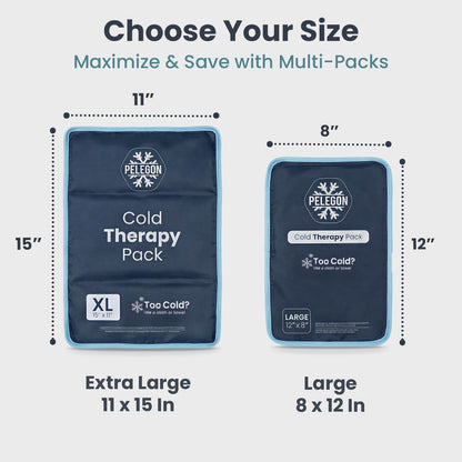 Pelegon Ice Packs for Injuries Reusable XL (11" x 15") Ice Pack for Knee, Reusable Gel Ice Pack for Back, Large Flexible Cold Pack for Shoulder, Hip & Neck, Soft Fabric Side, Leakproof Design - 1 Pack