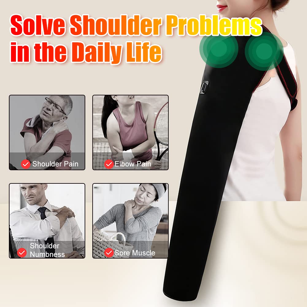 Woolala Shoulder Arm Hand Heating Pad for Pain Relief Ultra Long Heat Wrap | for Left or Right Wrist Elbow Brace Warmer for Tendonitis, Arthritis, Sports Injury Recovery, 3 Temperature Settings & Timer