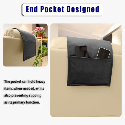 Adjustable Headrest Pillow for Recliners and Armchairs - Non-Slip Velvet Cushion for Neck Support and Pain Relief (Gray)