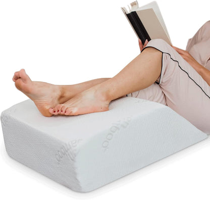 Leg Elevation Pillow for Sleeping - Supportive Bed Memory Foam Wedge Pillow for After Surgery, Circulation, Swelling, Foot & Knee Discomfort (Medium)